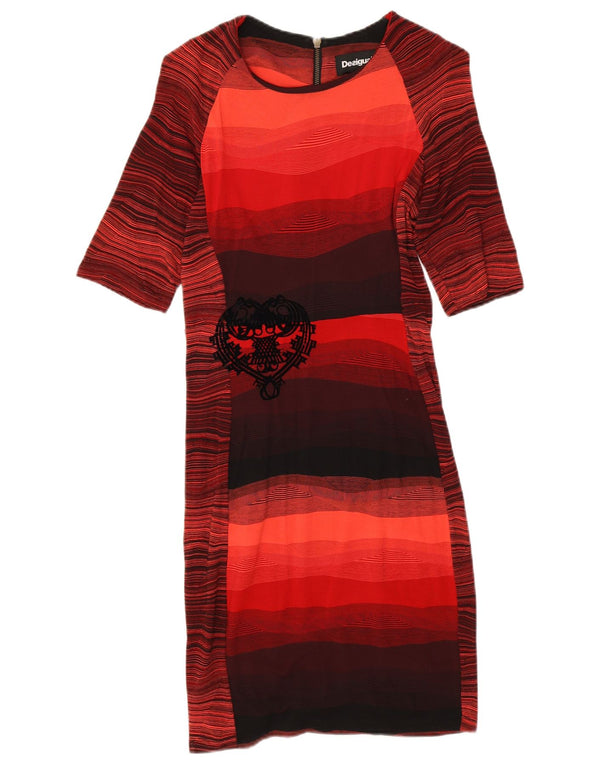 Abito tubino Desigual da donna UK 10 piccolo rosso a righe