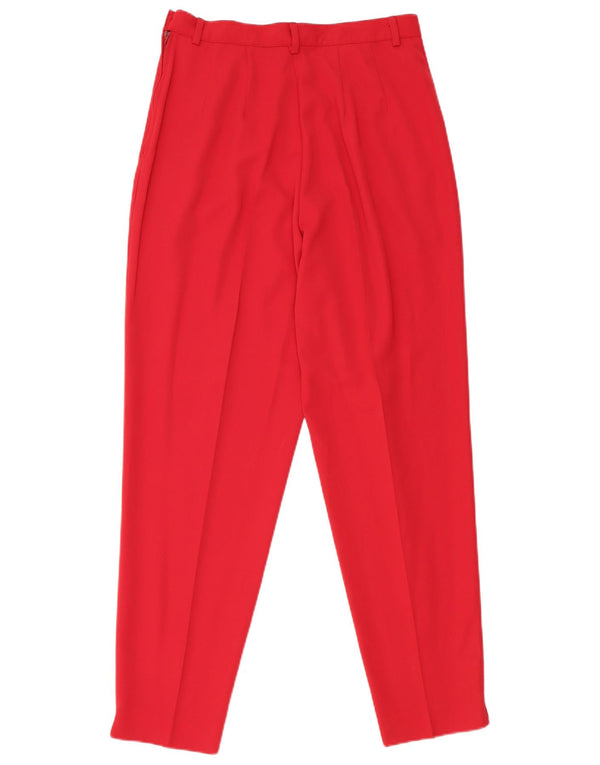 Pantaloni da abito con pegging da donna Benetton IT 44 Medium W26 L28 Poliestere rosso