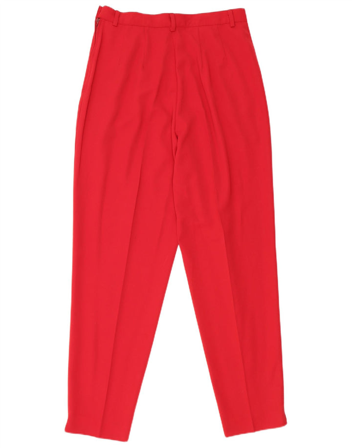 Pantaloni da abito con pegging da donna Benetton IT 44 Medium W26 L28 Poliestere rosso