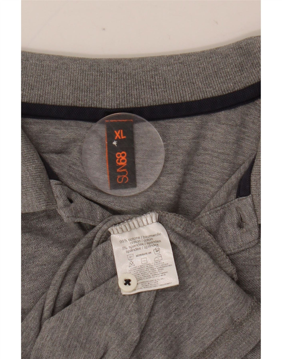 Polo da uomo SUN68 XL in cotone screziato grigio