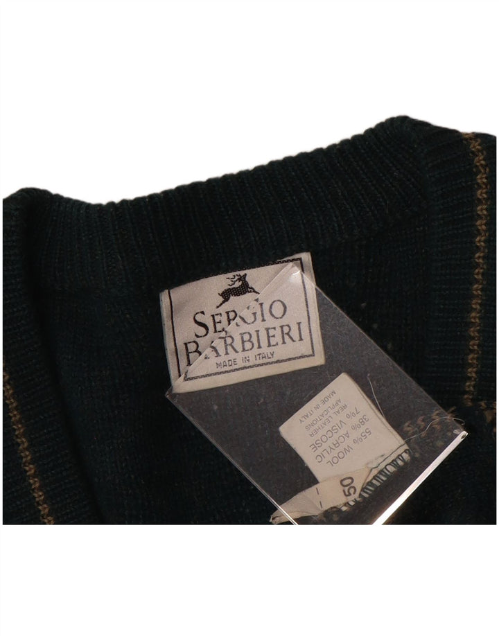Maglione da uomo con scollo a V Sergio Barbieri IT 50 Verde medio