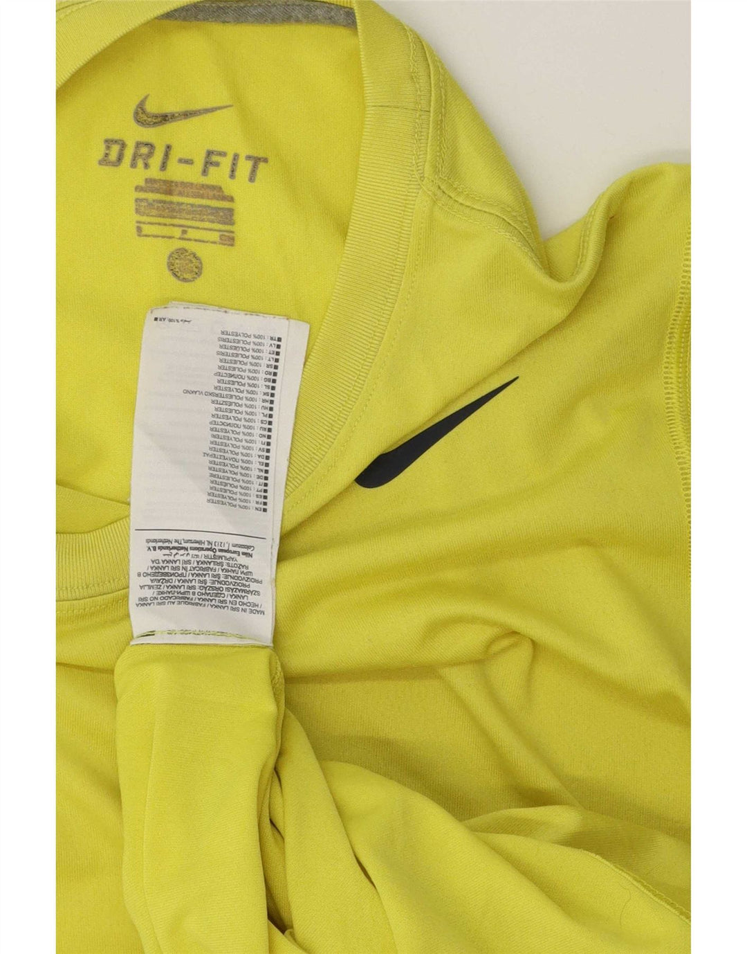 T-shirt Nike Dri Fit da uomo, piccola, in poliestere giallo