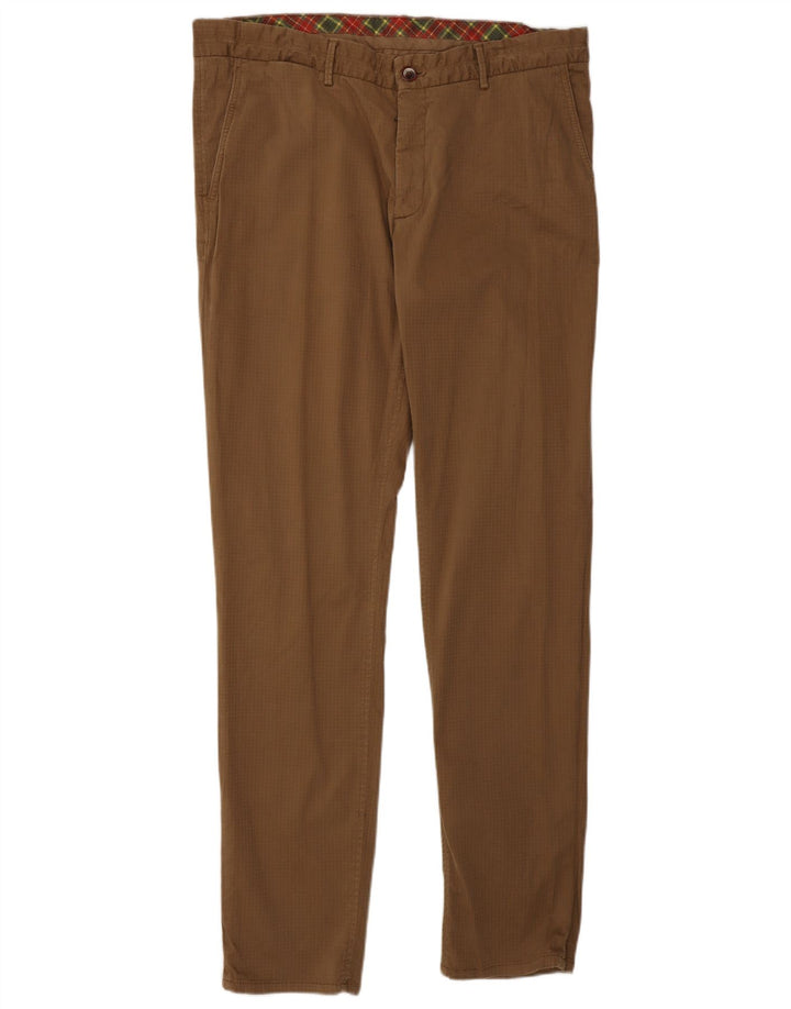 Pantaloni chino cargo da uomo Massimo Dutti EU 44 Large W34 L33 Marrone a quadri