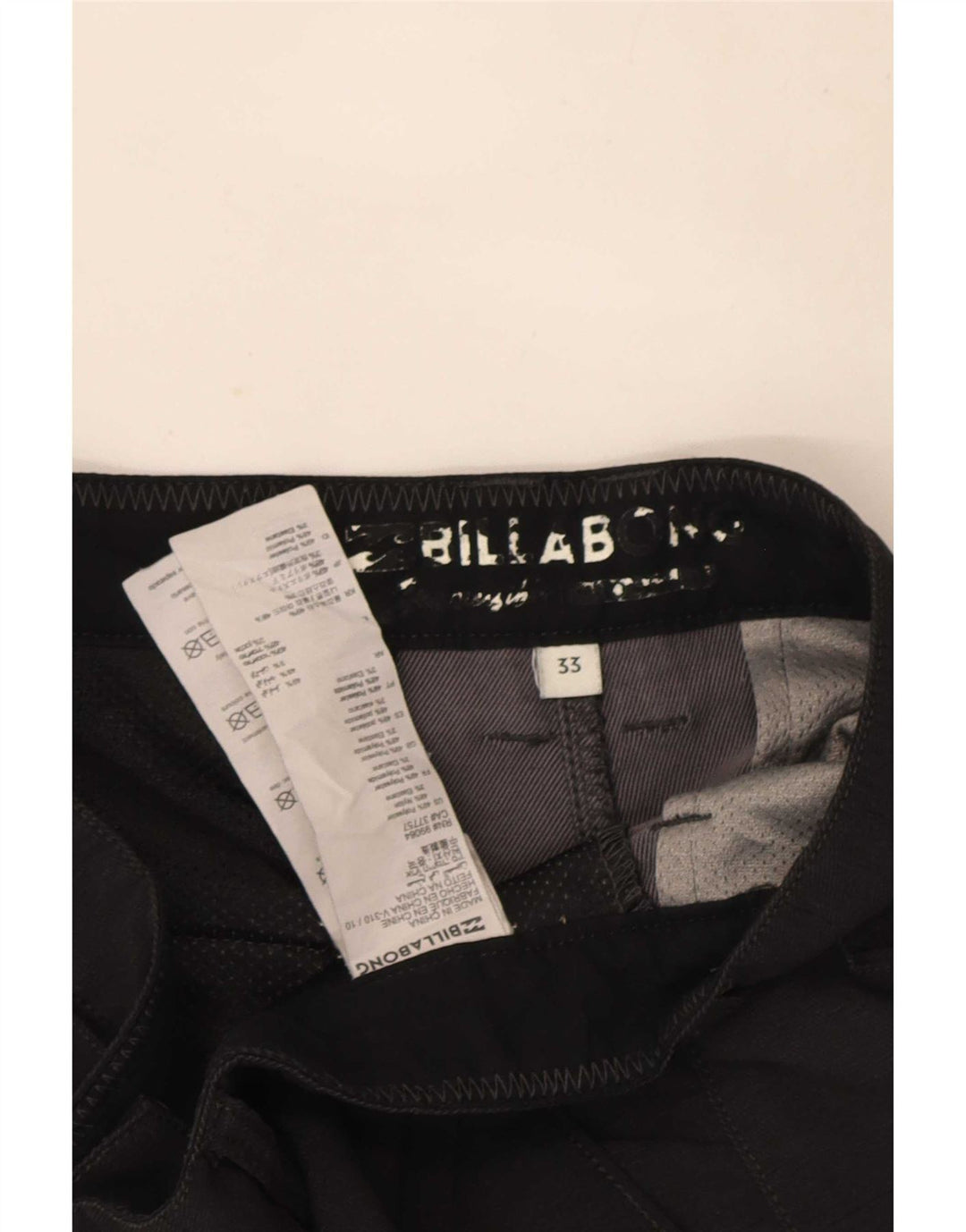 Pantaloncini chino da uomo Billabong W33 grandi in poliestere nero