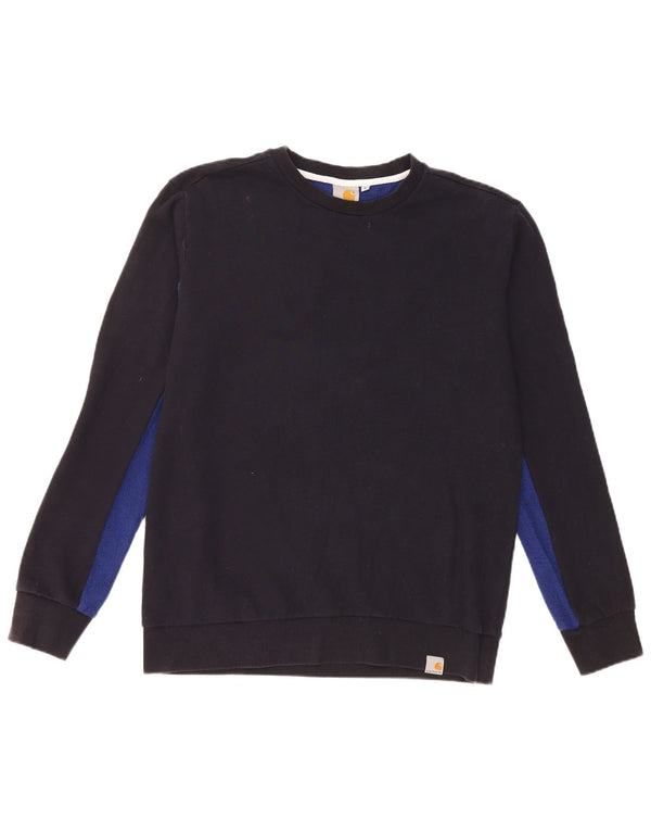 Felpa da uomo Carhartt maglione medio blu navy in cotone color block