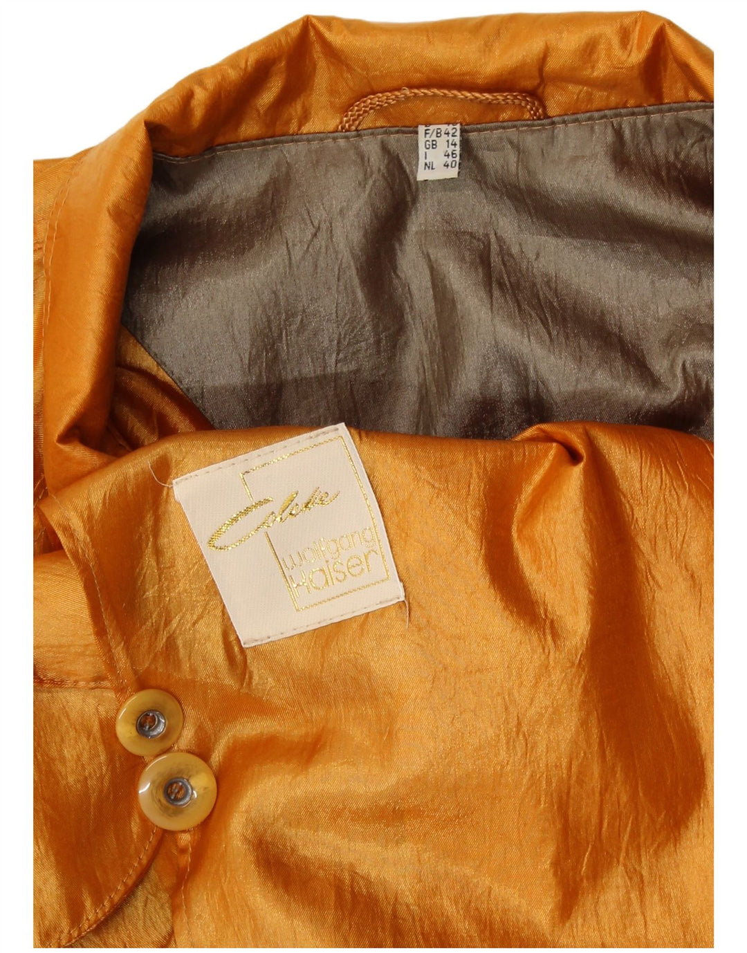 COLETTE WOLFGANG KAISER Soprabito oversize da donna UK 14 Large Gold