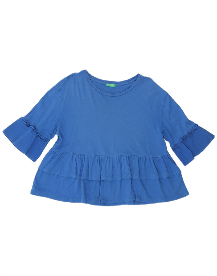 T-shirt corta da donna Benetton Top UK 12 Blu medio