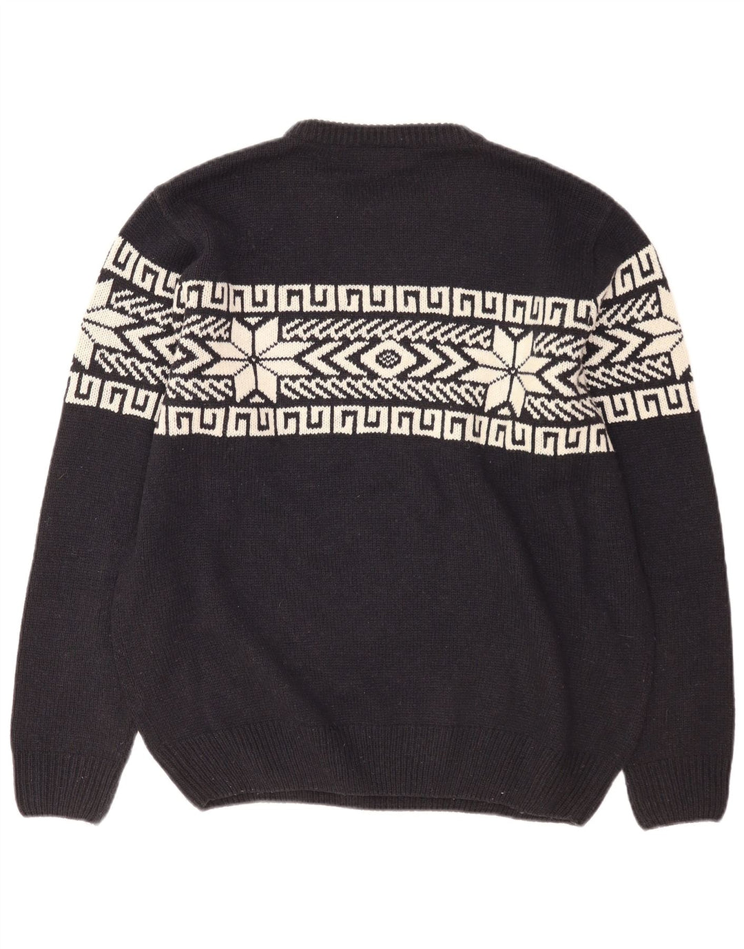 Maglione maglione girocollo da uomo Watson's, grande, nero, in poliacrilico Fair Isle