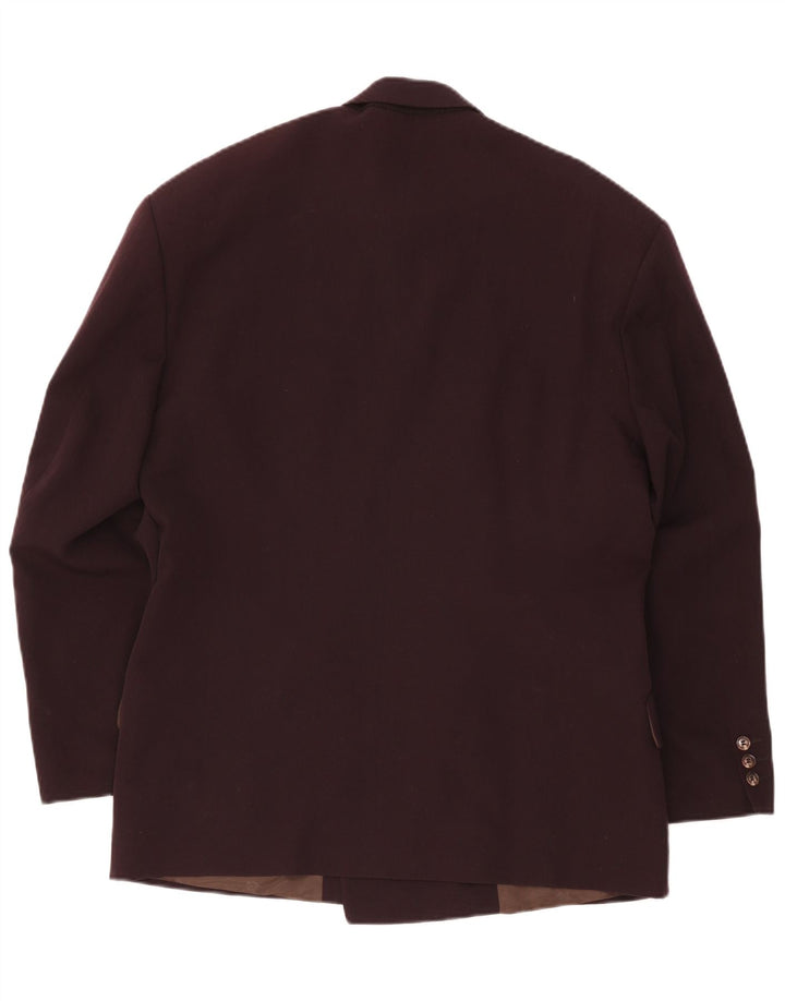 Giacca blazer doppiopetto vintage da uomo UK 38 Borgogna media