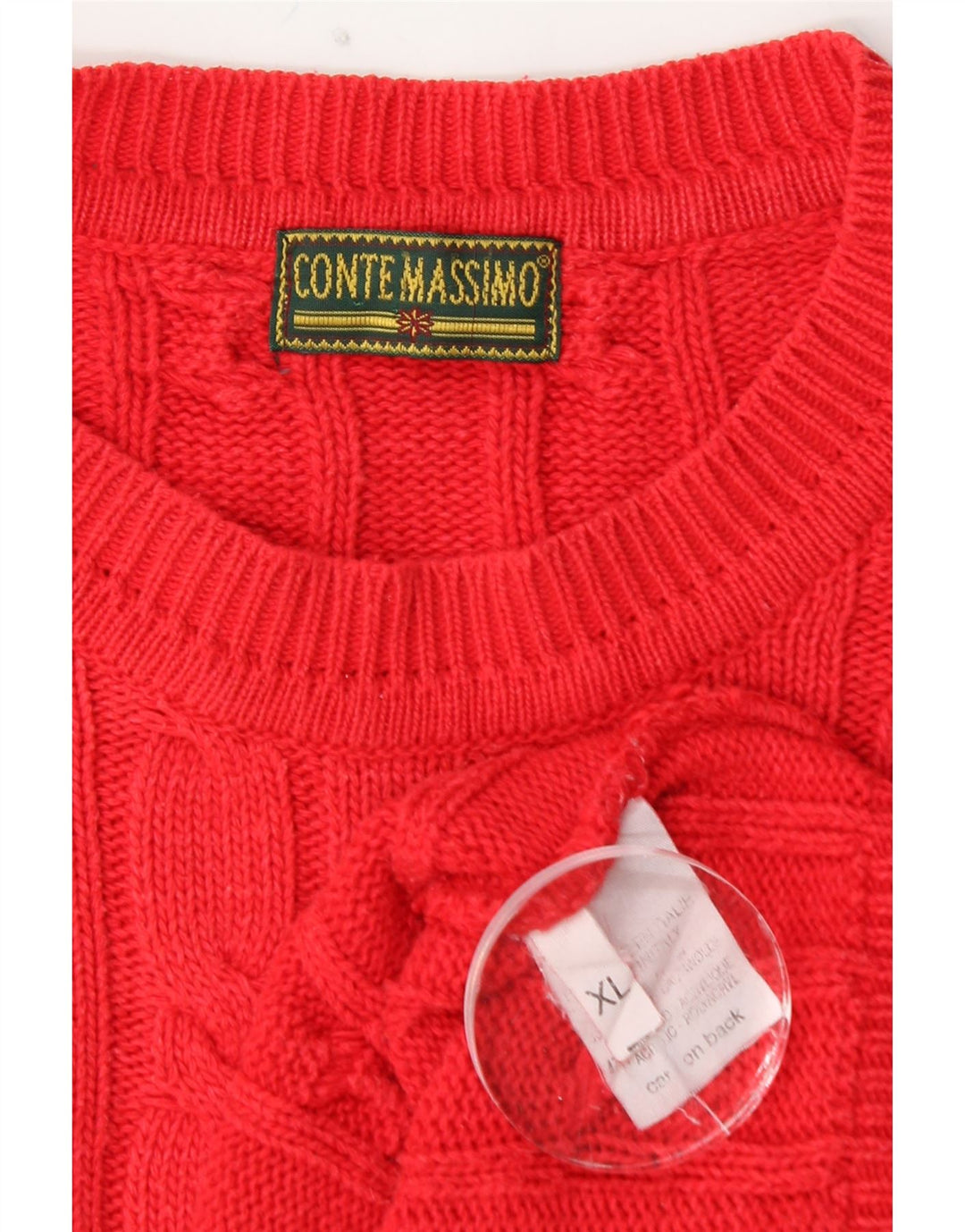 CONTE MASSIMO Maglione da uomo girocollo XL in cotone rosso