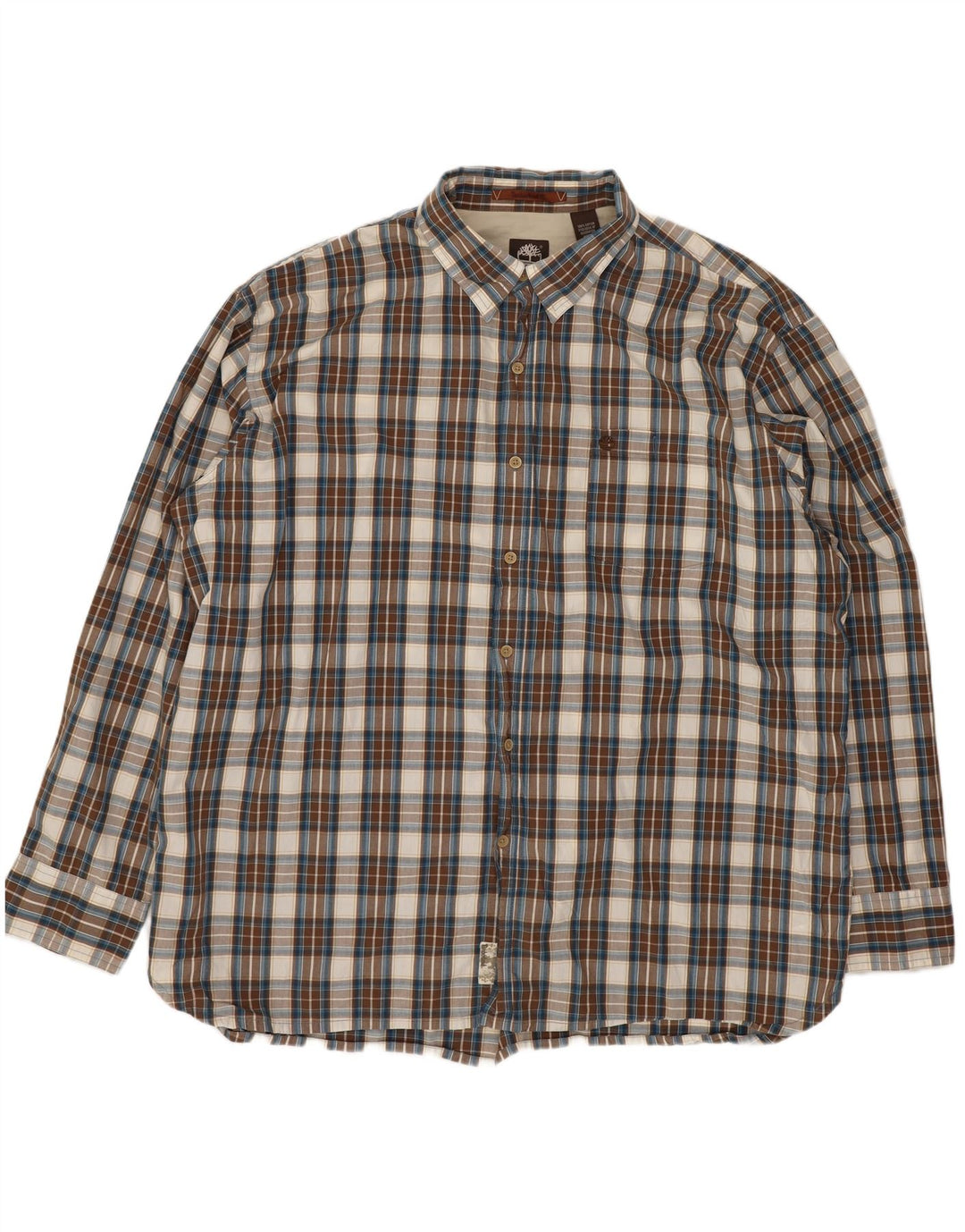 Camicia da uomo Timberland 2XL in cotone a quadri marrone