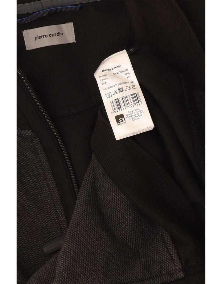 Giacca da ginnastica da uomo Pierre Cardin 2XL in cotone color block grigio