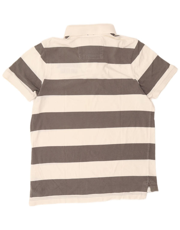 Polo da rugby da uomo con grafica muscolare Abercrombie & Fitch XL a righe grigie