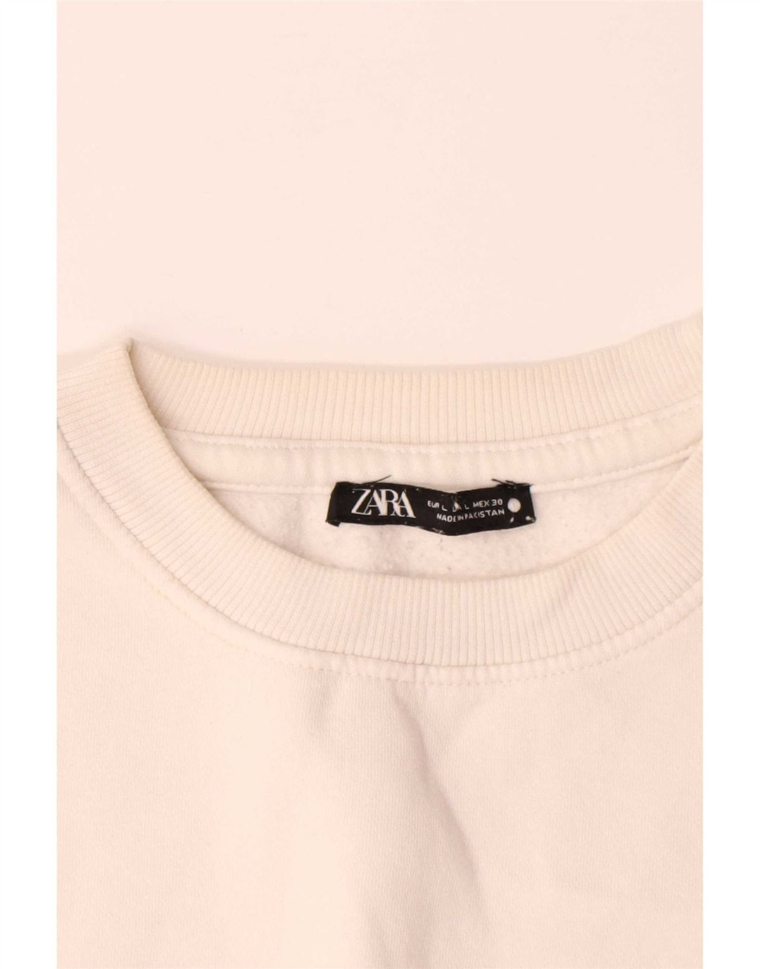 Zara Uomo Felpa Maglione Grande Cotone Bianco Sporco