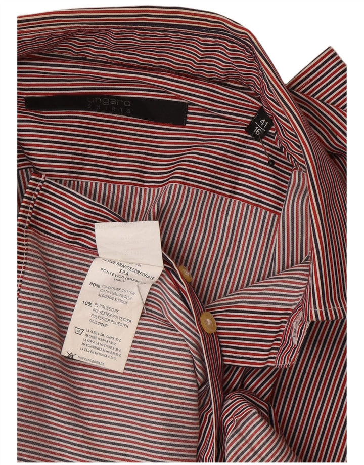 Camicia da uomo Ungaro taglia 41 16 grande cotone gessato rosso