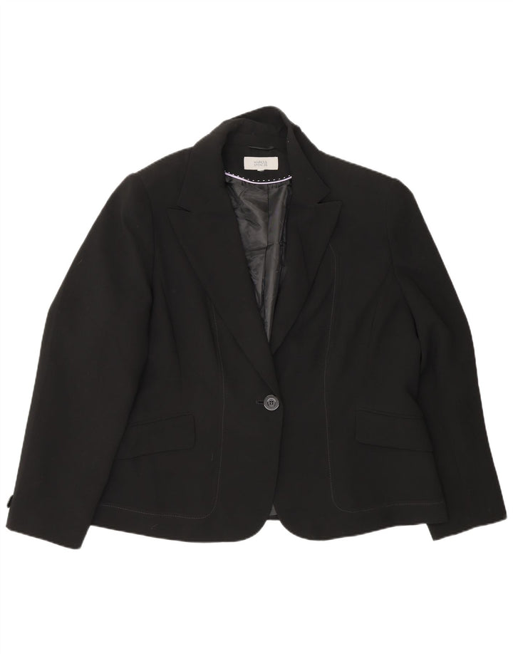 Giacca blazer a 1 bottone da donna Marks & Spencer UK 18 XL nera