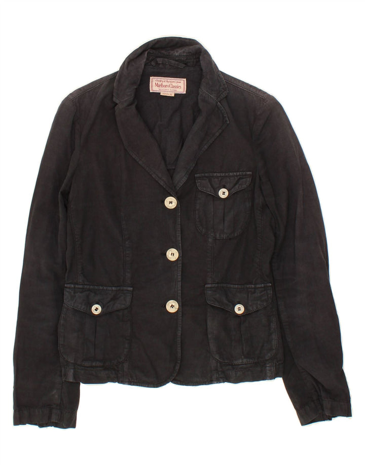 MARLBORO CLASSICS Womens Bomber Jacket IT 42 Medium Black Cotton Vintage Marlboro Classics and Second-Hand Marlboro Classics from Messina Hembry 