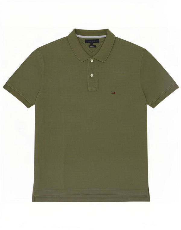 Polo da uomo Regular Fit Tommy Hilfiger Large in cotone kaki