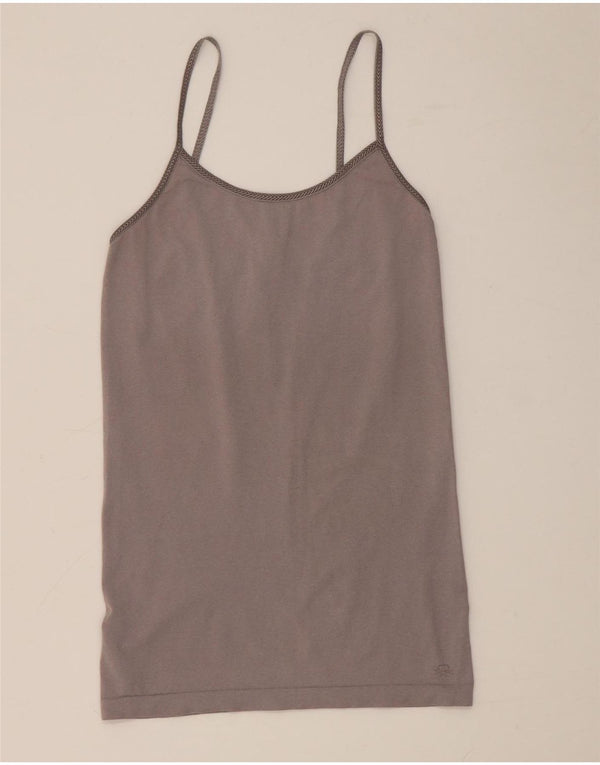 Top corto da donna Benetton UK 8 Small grigio in poliammide