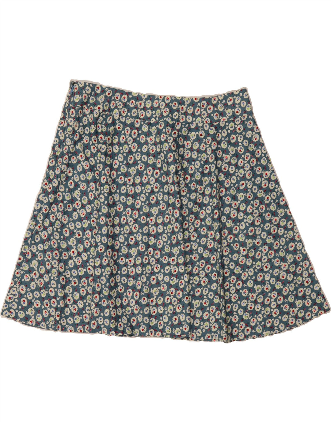 VINTAGE Womens A-Line Skirt W32 Large Blue Floral Vintage Vintage and Second-Hand Vintage from Messina Hembry 