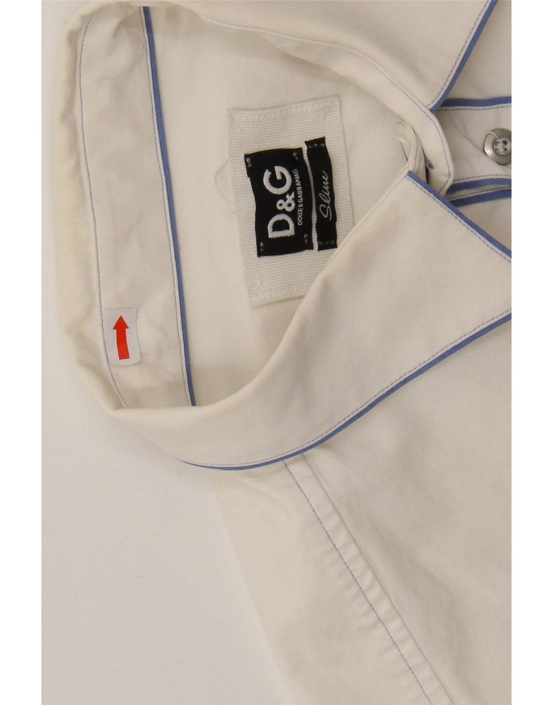 DOLCE & GABBANA Mens Slim Shirt IT 48 Medium White Cotton