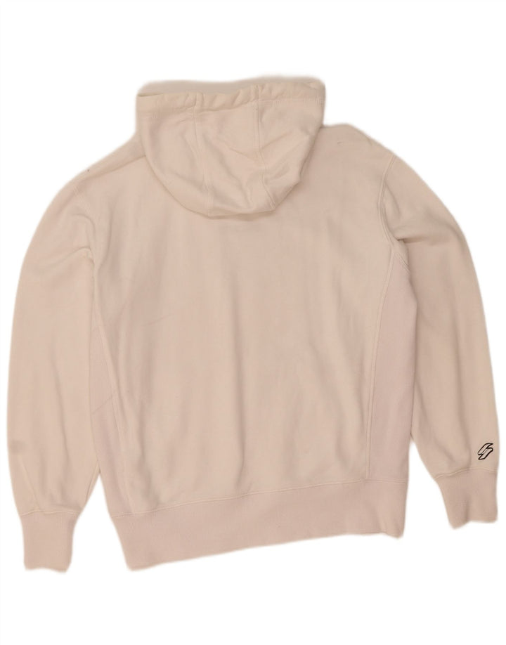 Maglione con cappuccio da uomo Superdry in cotone bianco medio