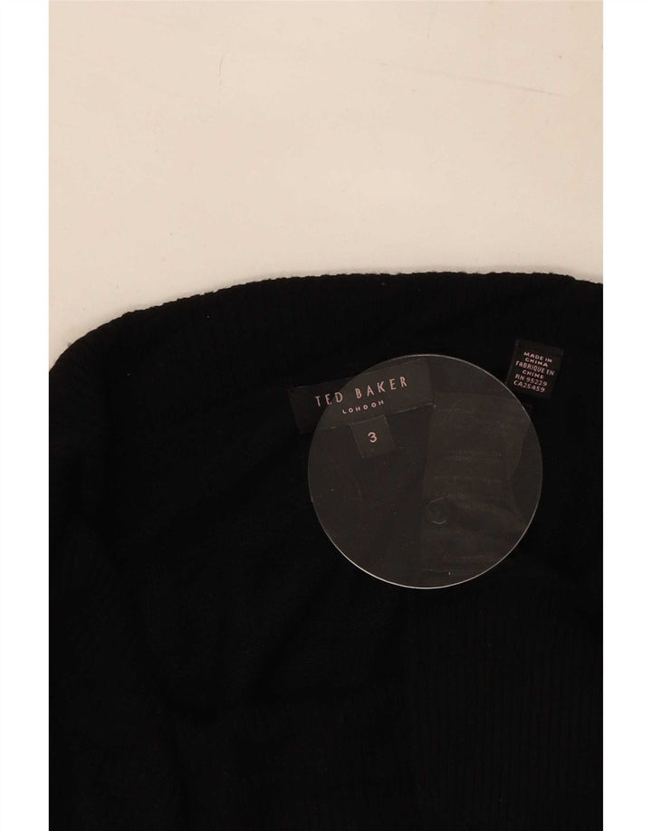 Maglione maglione a collo alto da donna Ted Baker taglia 3 media viscosa nera