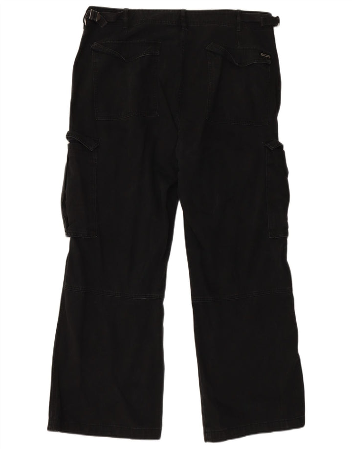 Pantaloni cargo dritti da donna DIESEL US 16 2XL W36 L30 cotone nero