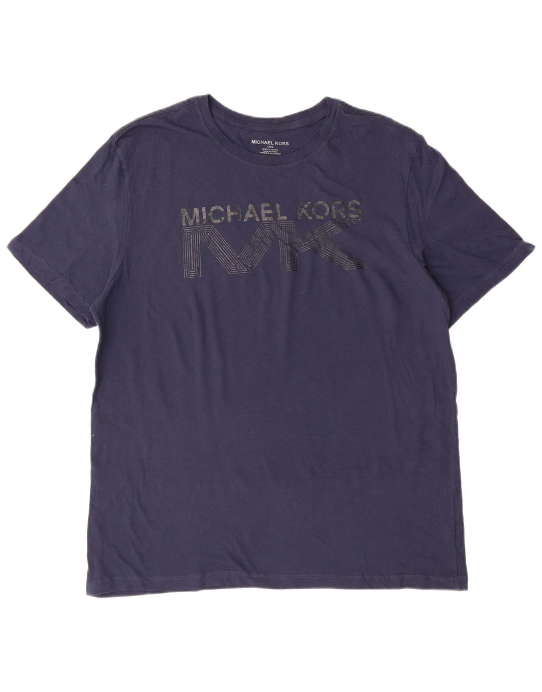 T-shirt grafica da uomo Michael Kors Top grande in cotone blu navy