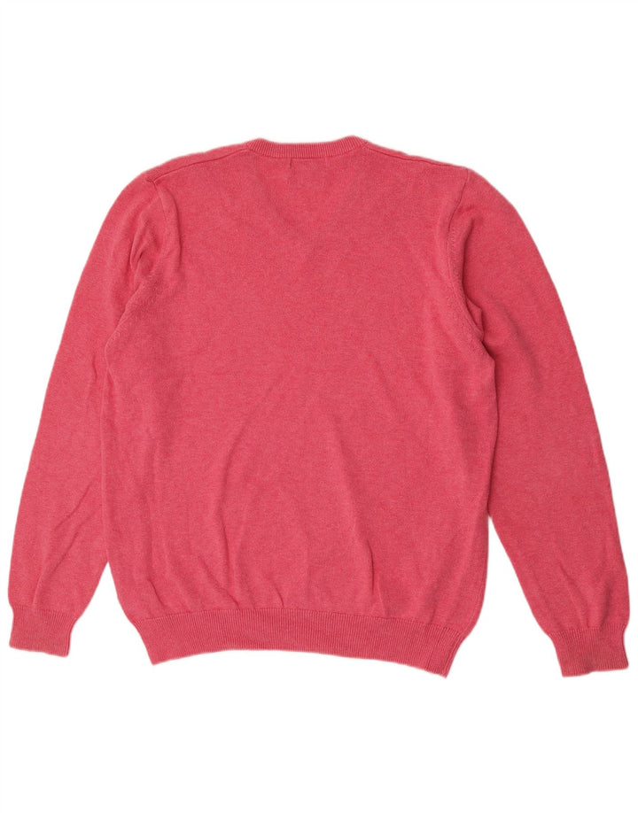 Maglione da uomo con scollo a V Marks & Spencer grande in cotone rosa