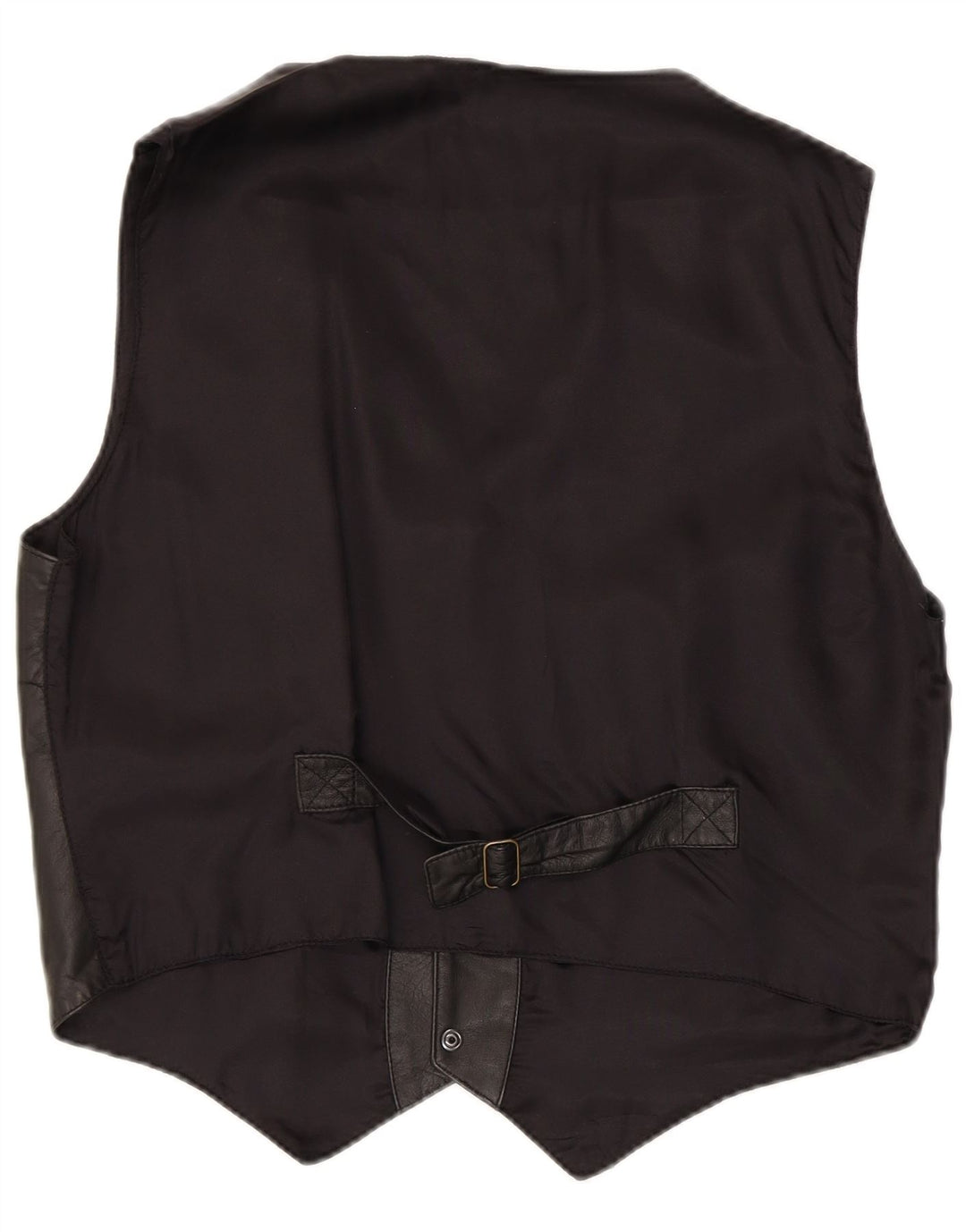 Gilet in pelle da uomo vintage IT 50 grande in pelle nera