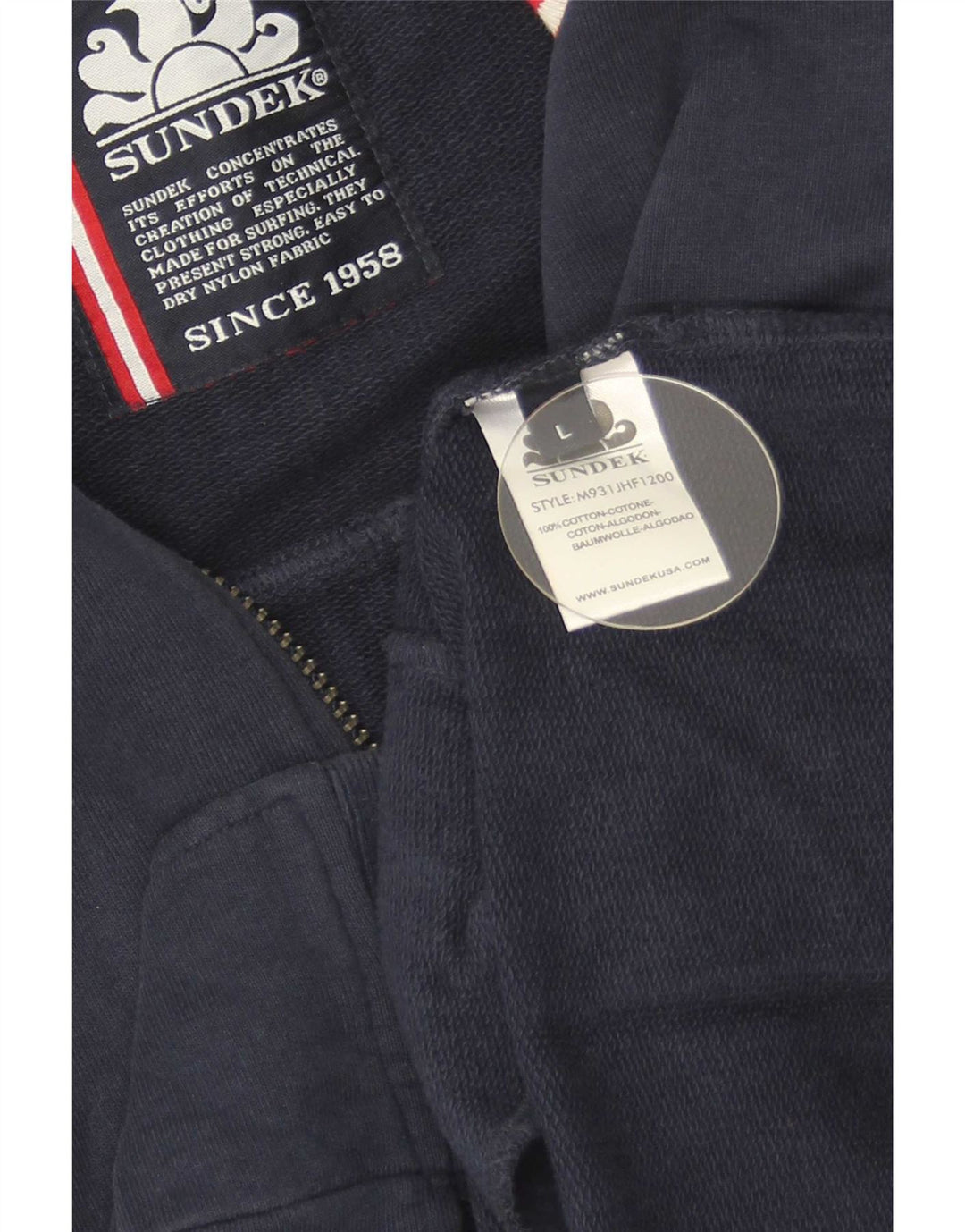 Giacca da ginnastica da uomo Sundek grande in cotone blu navy