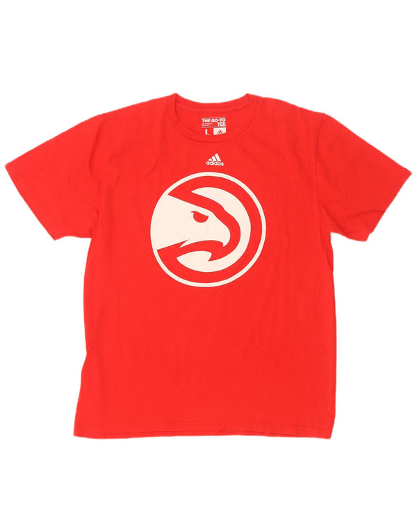 Adidas Mens Atlanta Hawks Graphic T-Shirt Top Large Red Cotton