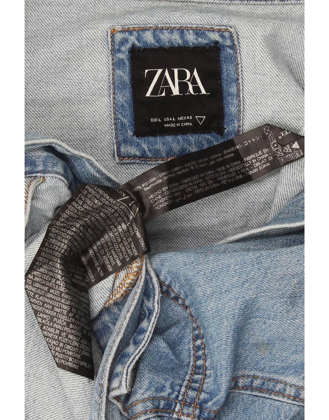 Giacca di jeans da uomo Zara UK 40 grande cotone blu