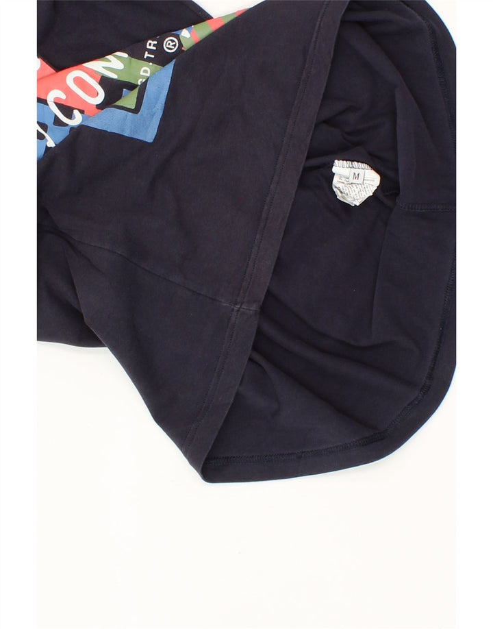 GAUDI Mens Slim Fit Graphic T-Shirt Top Medium Navy Blue Cotton Vintage Gaudi and Second-Hand Gaudi from Messina Hembry 