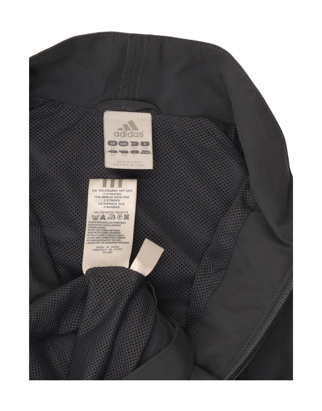 Giacca da ginnastica senza maniche da donna Adidas UK 12 Poliestere grigio medio