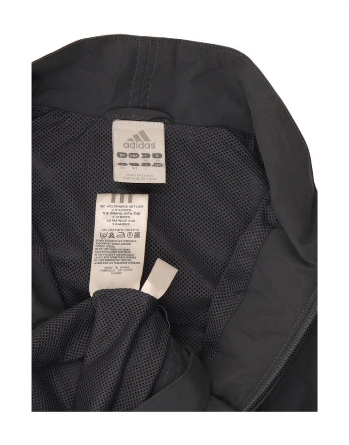 Giacca da ginnastica senza maniche da donna Adidas UK 12 Poliestere grigio medio