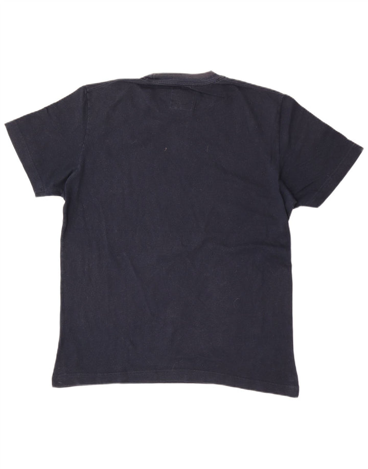 T-shirt grafica da uomo uniforme Top XL in cotone blu navy