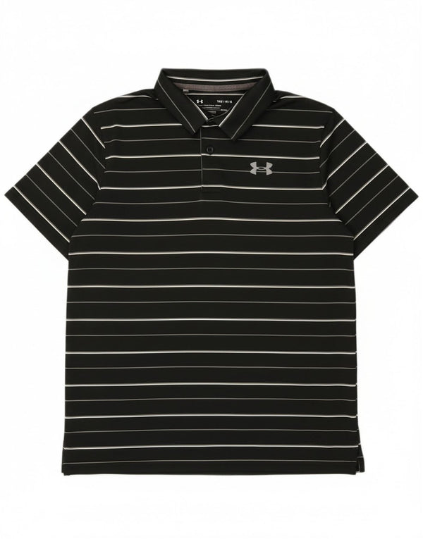 Polo Under Armour da ragazzo Heat Gear 11-12 anni a righe nere grandi