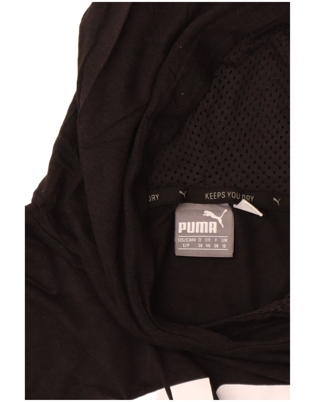 PUMA Top da donna oversize con cappuccio grafico manica lunga UK 10 Small Nero