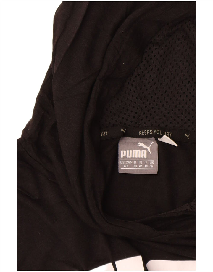 PUMA Top da donna oversize con cappuccio grafico manica lunga UK 10 Small Nero