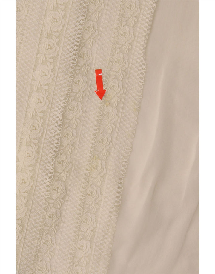 Top camicetta trasparente senza maniche vintage da donna IT 44 bianco medio