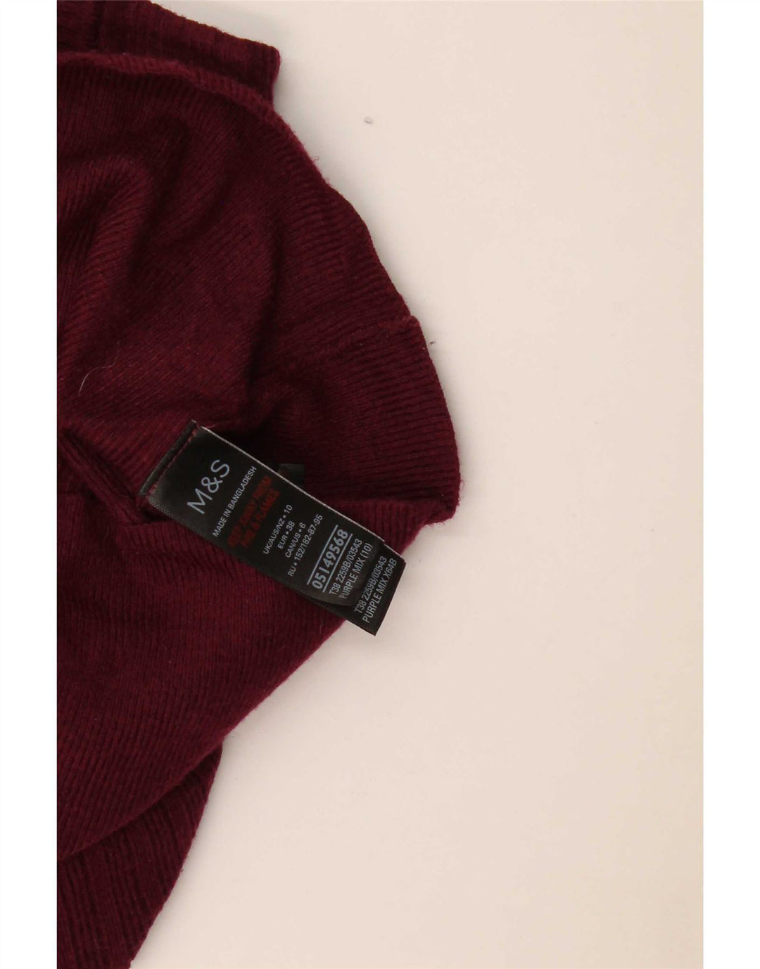 Maglione maglione a collo alto da donna Marks & Spencer UK 10 piccolo viola