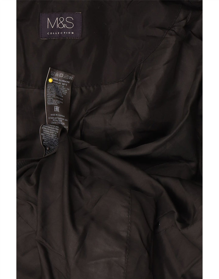 Giacca imbottita con cappuccio da donna Marks & Spencer UK 14 poliestere nero medio
