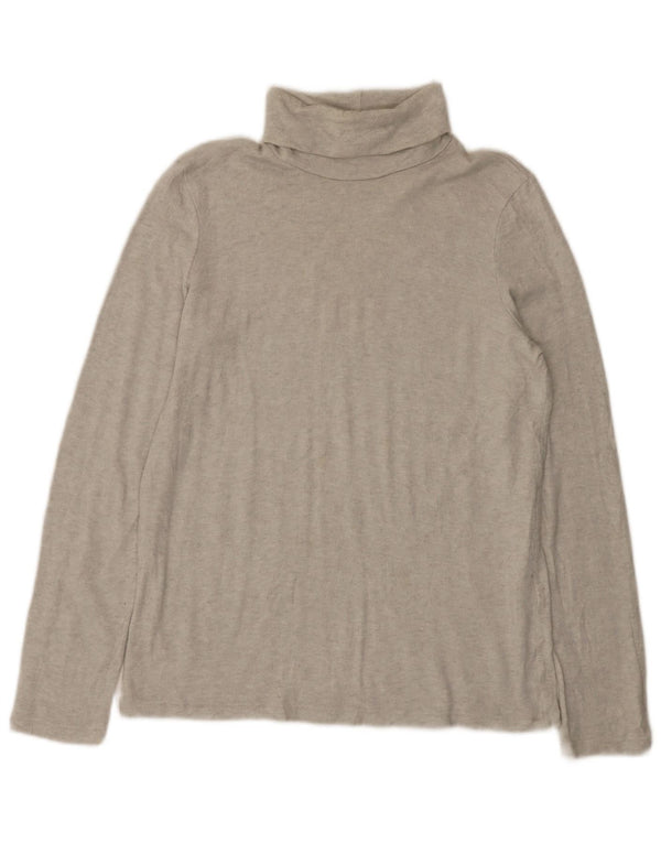 Top Zara da donna a maniche lunghe UK 14 grande viscosa chiazzata grigia