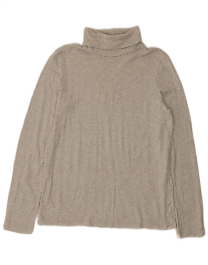 Top Zara da donna a maniche lunghe UK 14 grande viscosa chiazzata grigia