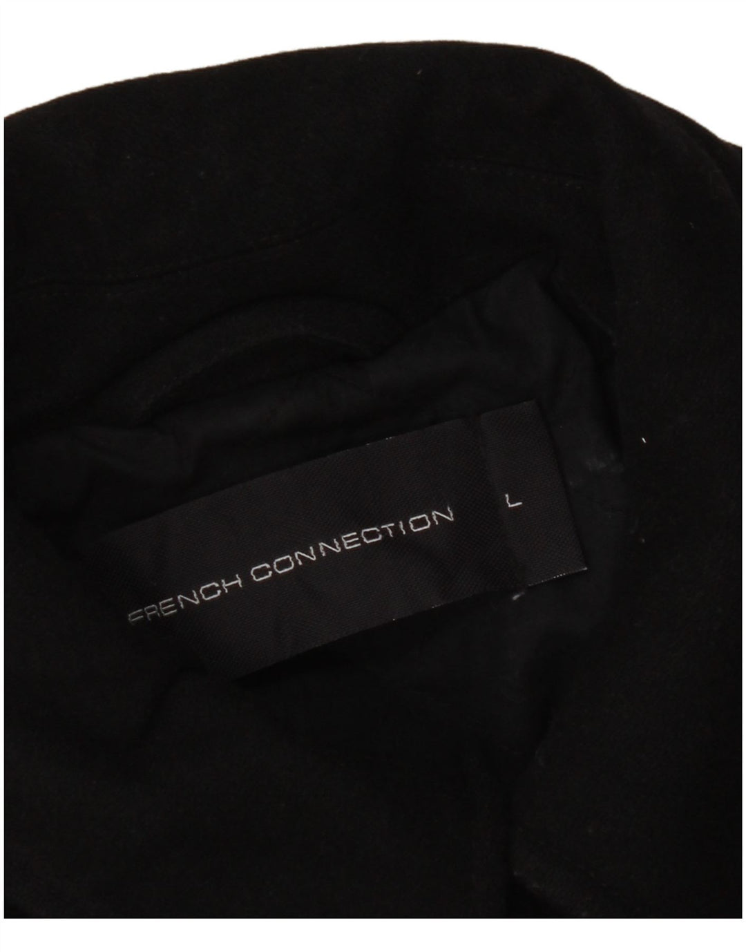Cappotto da marinaio da uomo French Connection UK 40 grande lana nera