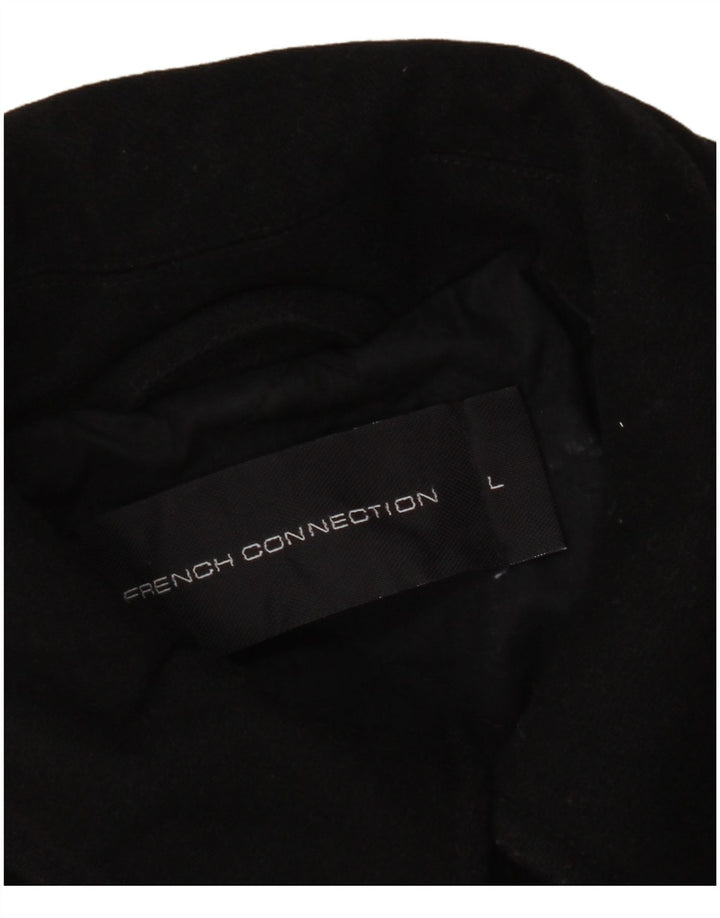 Cappotto da marinaio da uomo French Connection UK 40 grande lana nera