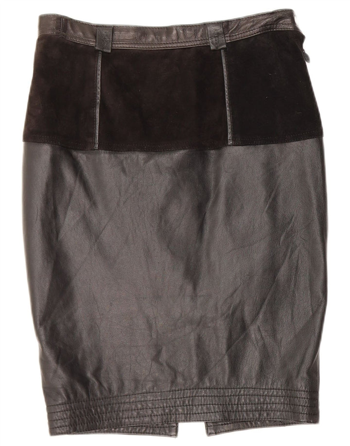 Gonna in pelle da donna VINTAGE media W28 nera