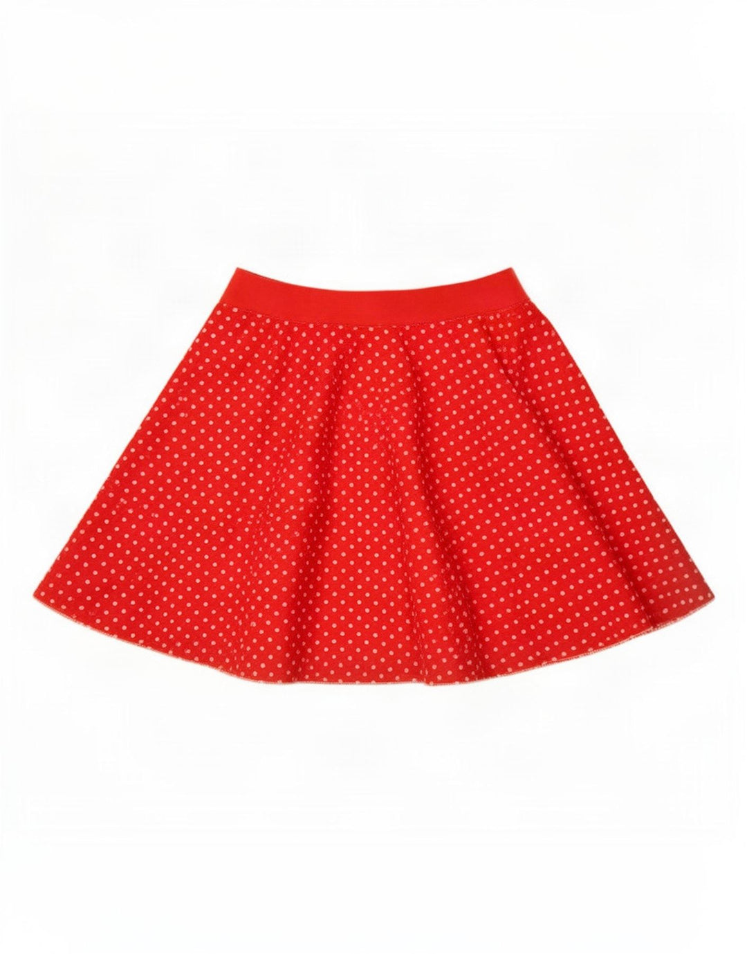 Gonna a trapezio da donna vintage media W28 poliestere maculato rosso